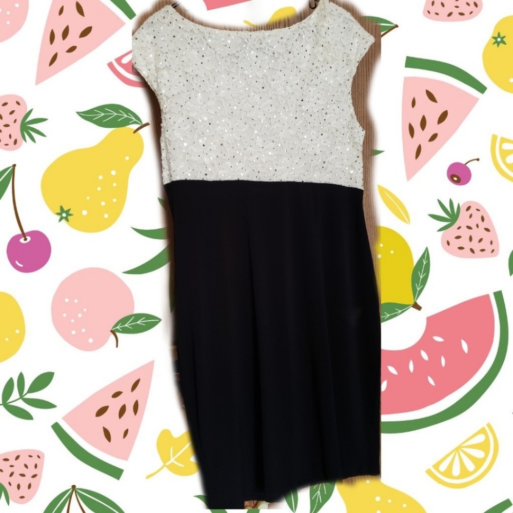 Sequined faux wrap dress